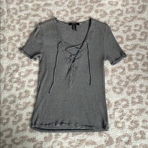 Forever 21 short sleeve top with lacing in front